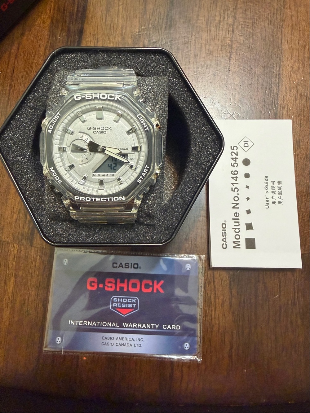 Casio Clear Transparent Resin G-Shock Watch - Silver Dial
